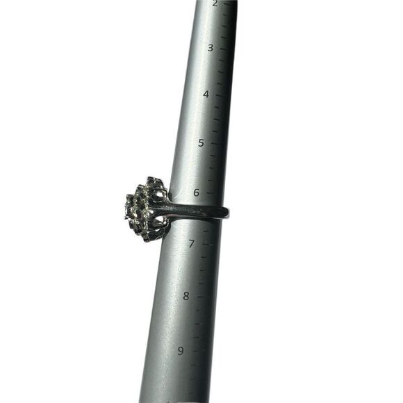 Silver tone chunky rhinestone ring, 6.5 - Picture 4 of 5